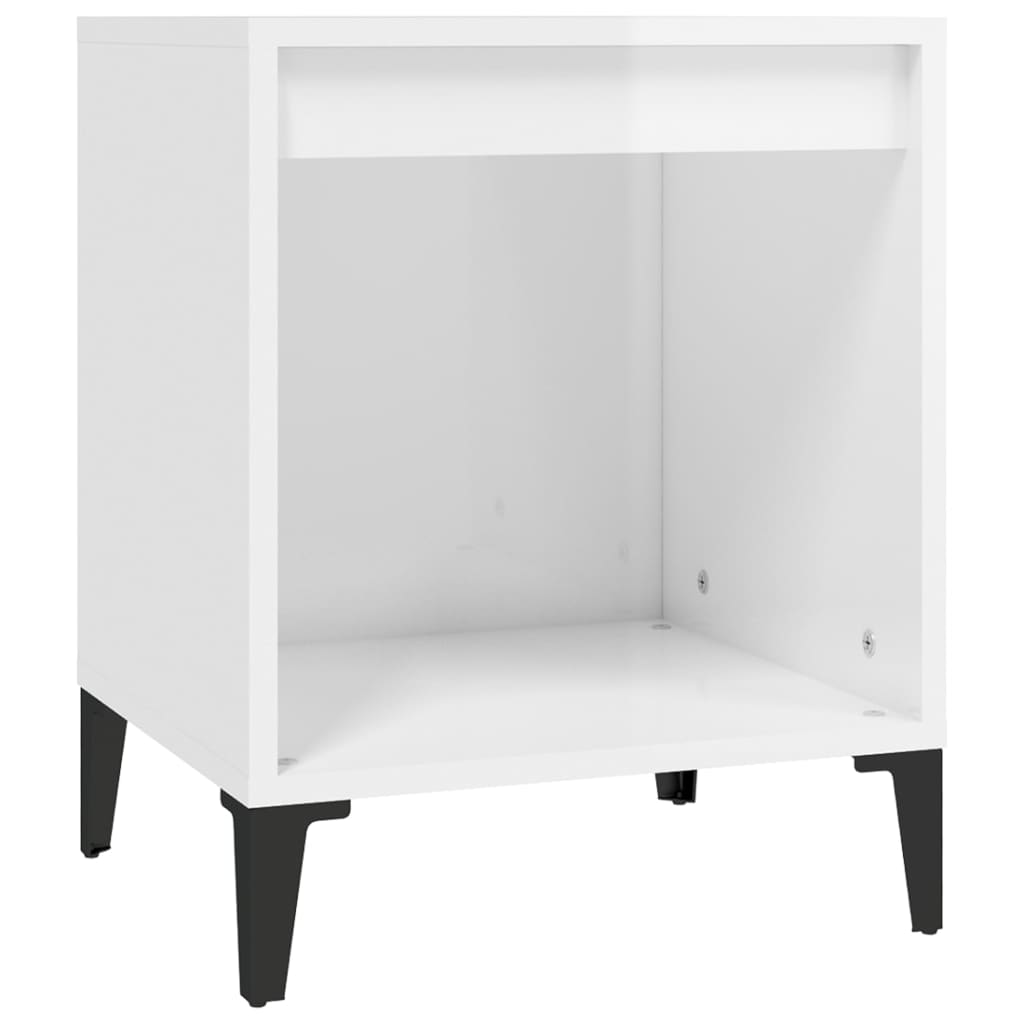 Noptiere, 2 buc., alb extralucios, 40x35x50 cm GartenMobel Dekor