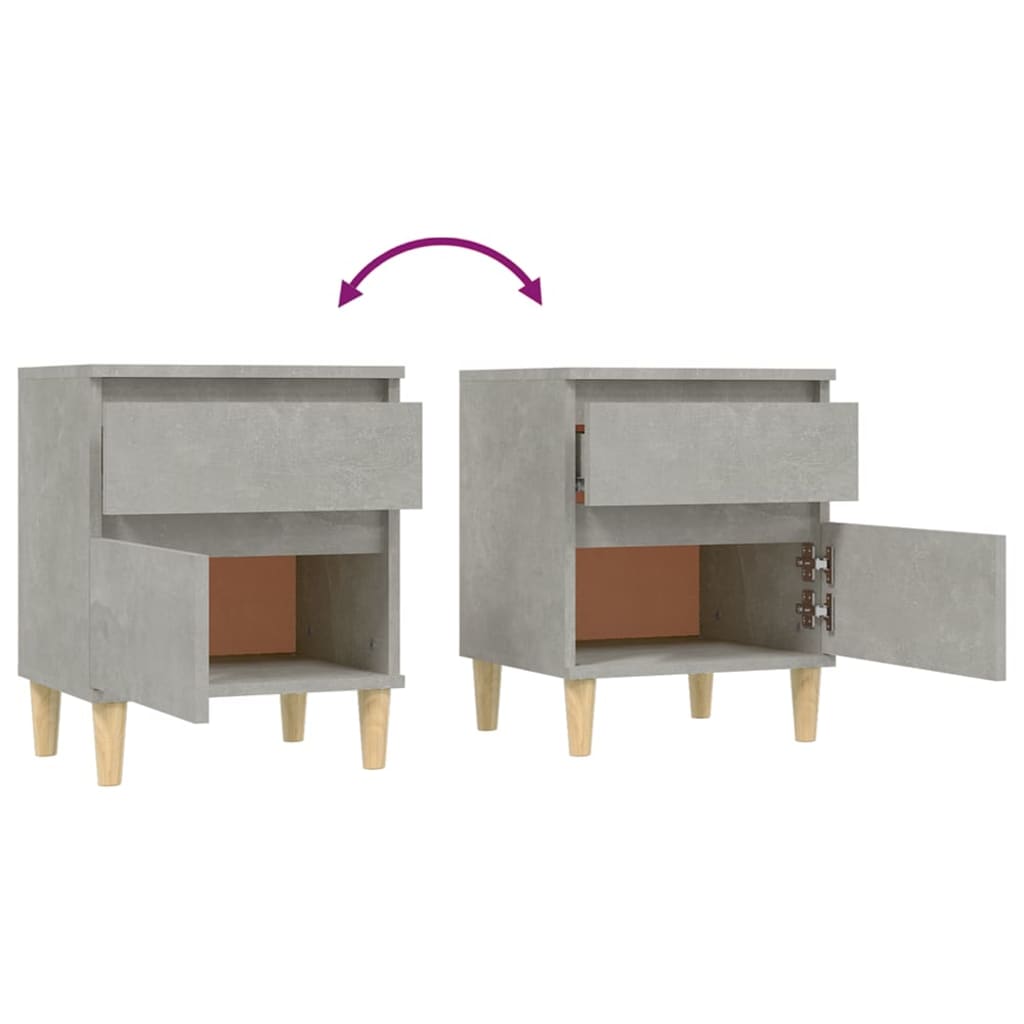 Noptiere, 2 buc., gri beton, 40x35x50 cm GartenMobel Dekor