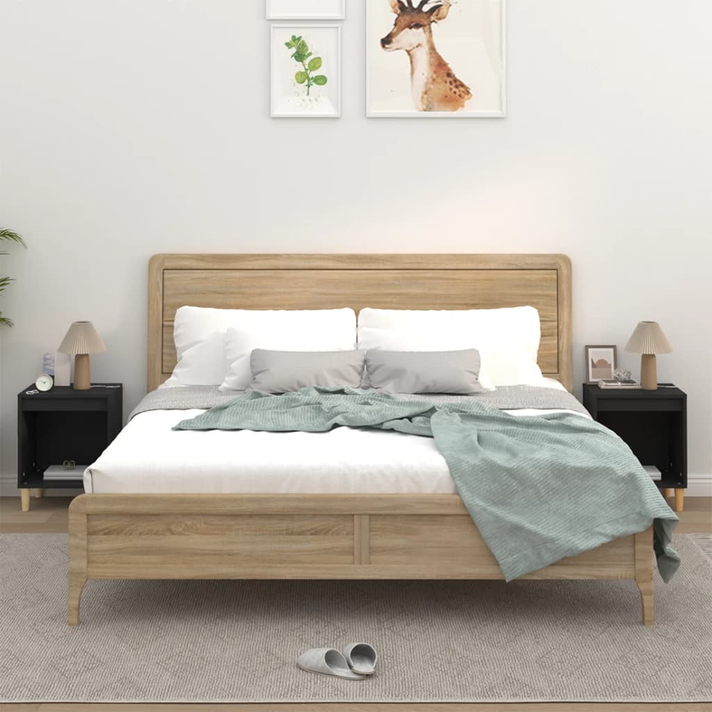 Noptiere, 2 buc., negru, 40x35x50 cm GartenMobel Dekor