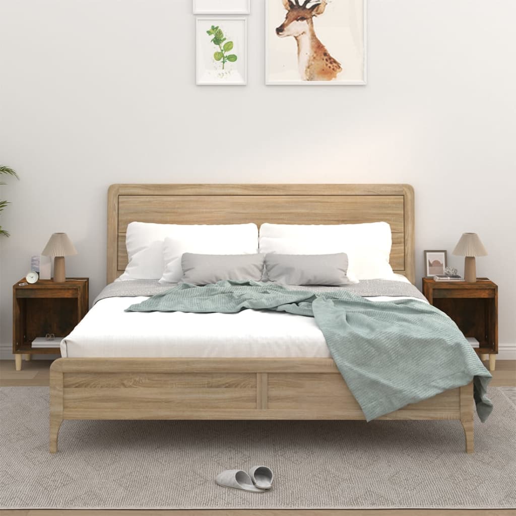 Noptiere, 2 buc., stejar fumuriu, 40x35x50 cm GartenMobel Dekor