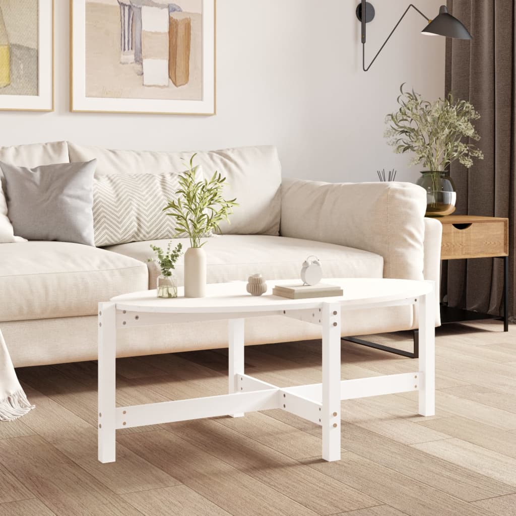Măsuță de cafea, alb, 118x63x45 cm, lemn masiv de pin GartenMobel Dekor