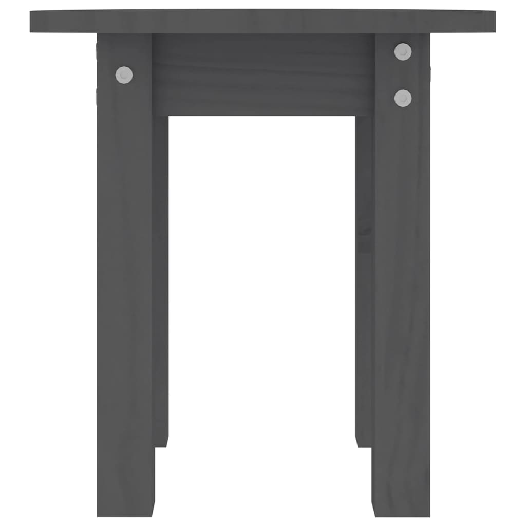 Măsuță de cafea, gri, Ø 35x35 cm, lemn masiv de pin GartenMobel Dekor