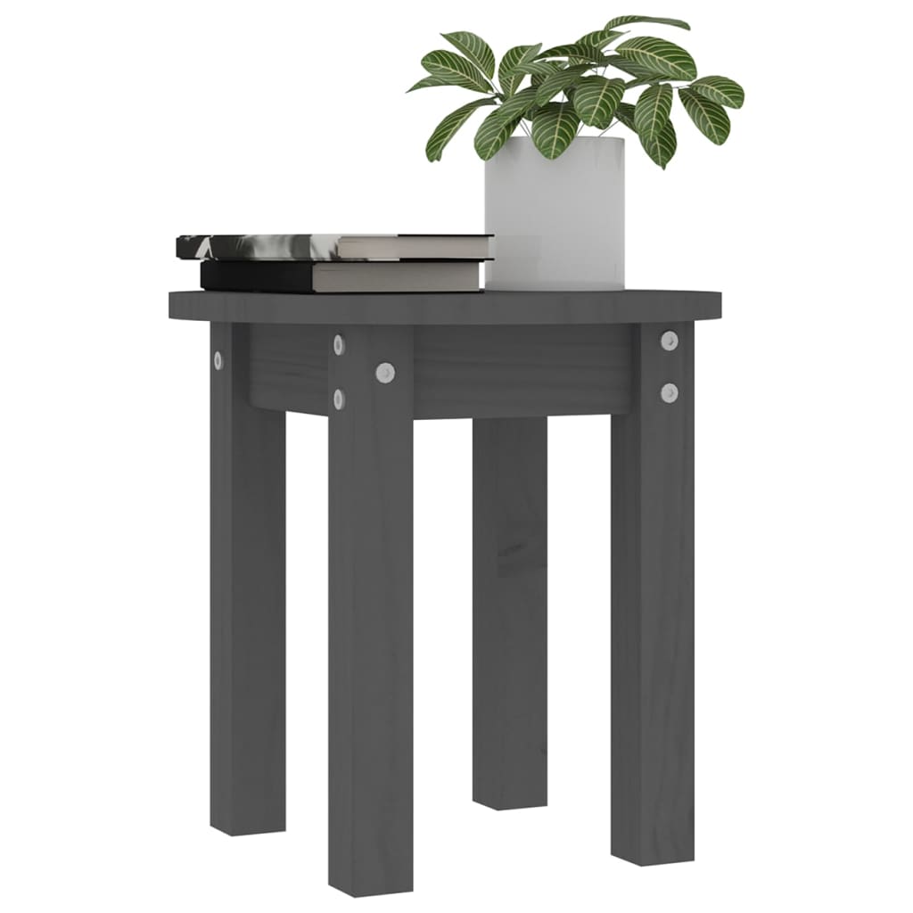 Măsuță de cafea, gri, Ø 35x35 cm, lemn masiv de pin GartenMobel Dekor