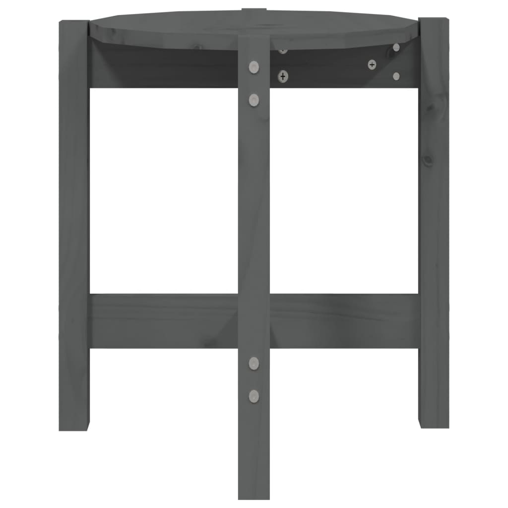 Măsuță de cafea, gri, Ø 42,5x45 cm, lemn masiv de pin GartenMobel Dekor