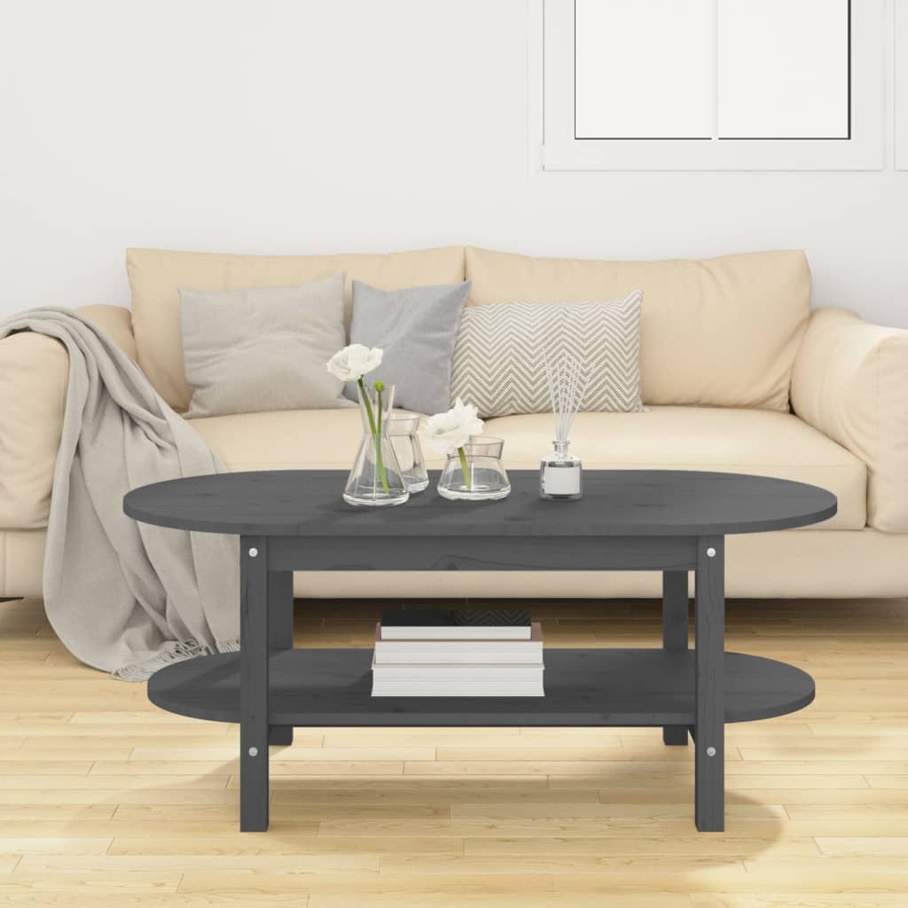 Măsuță de cafea, gri, 110x55x45 cm, lemn masiv de pin GartenMobel Dekor
