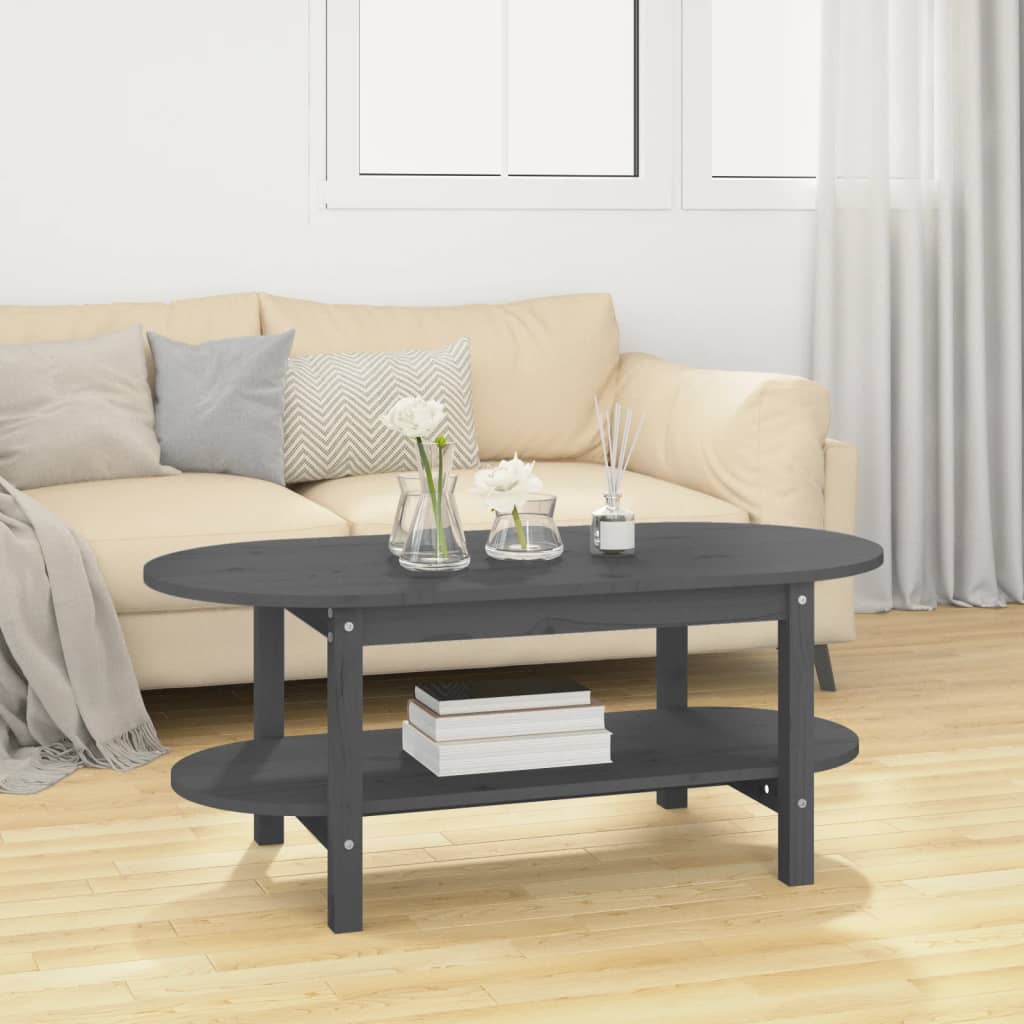 Măsuță de cafea, gri, 110x55x45 cm, lemn masiv de pin GartenMobel Dekor