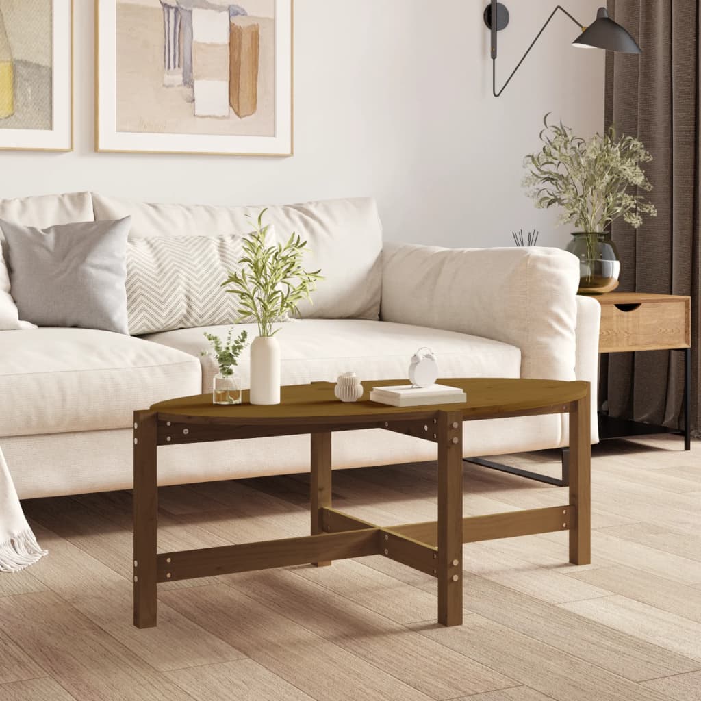 Măsuță de cafea, maro miere, 118x63x45 cm, lemn masiv de pin GartenMobel Dekor