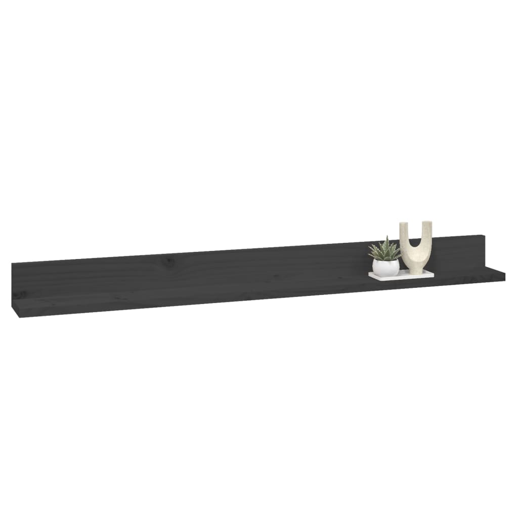 Rafturi de perete, 2 buc., gri, 110x11x9 cm, lemn masiv de pin GartenMobel Dekor