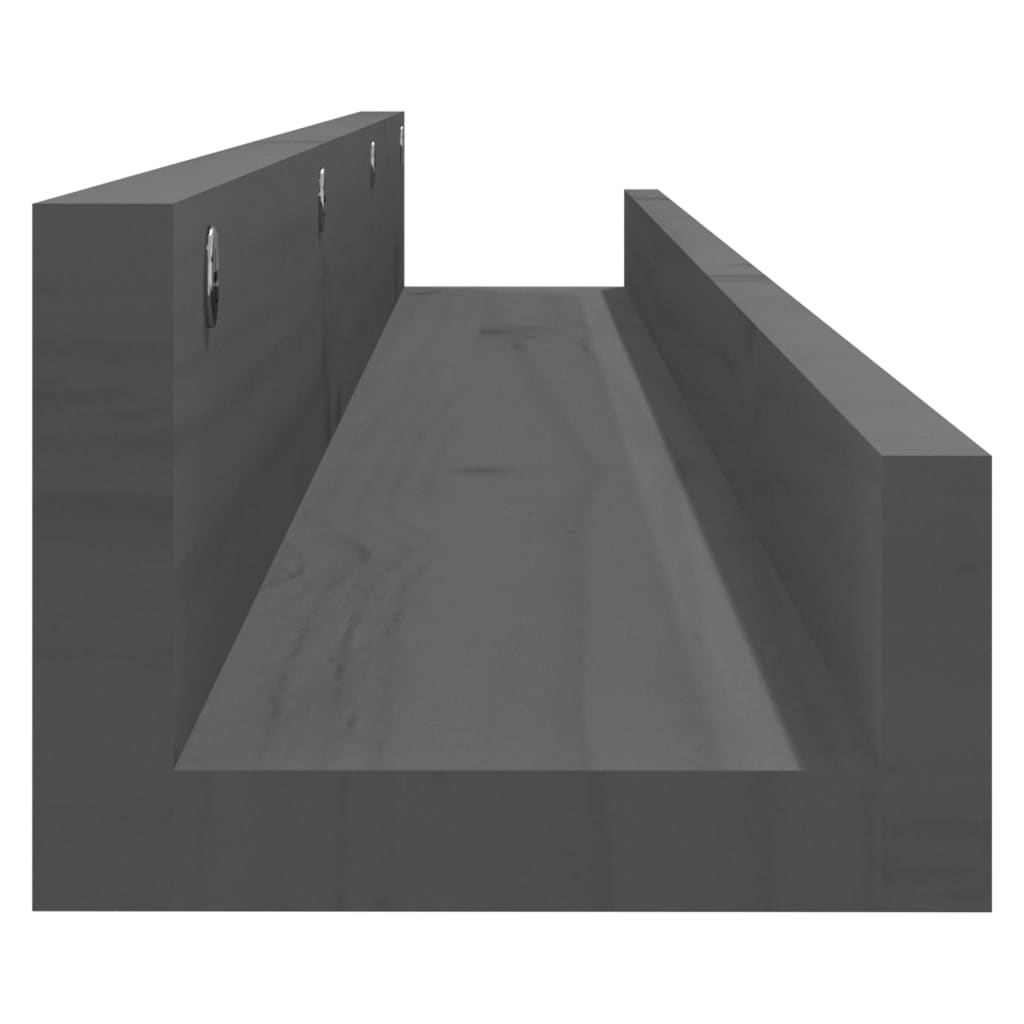 Rafturi de perete, 2 buc., gri, 110x12x9 cm, lemn masiv de pin GartenMobel Dekor