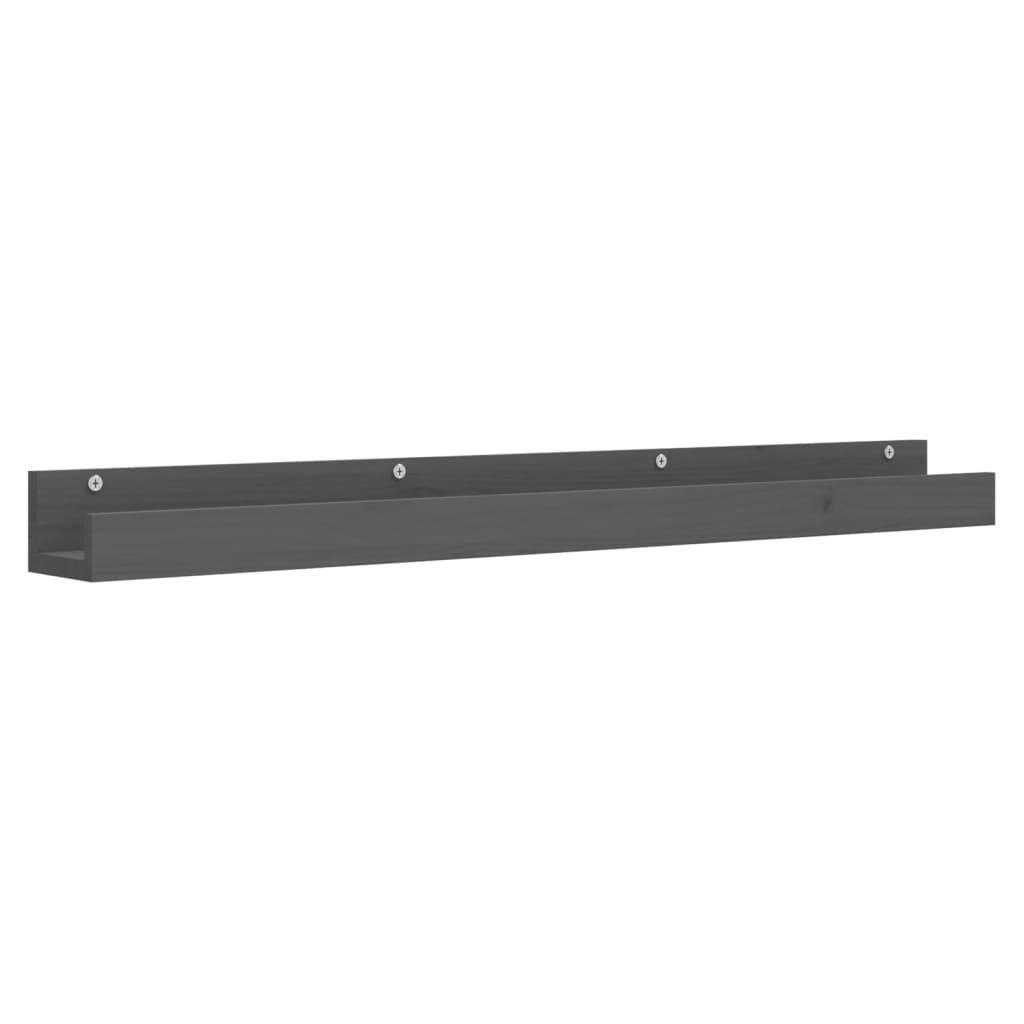 Rafturi de perete, 2 buc., gri, 110x12x9 cm, lemn masiv de pin GartenMobel Dekor