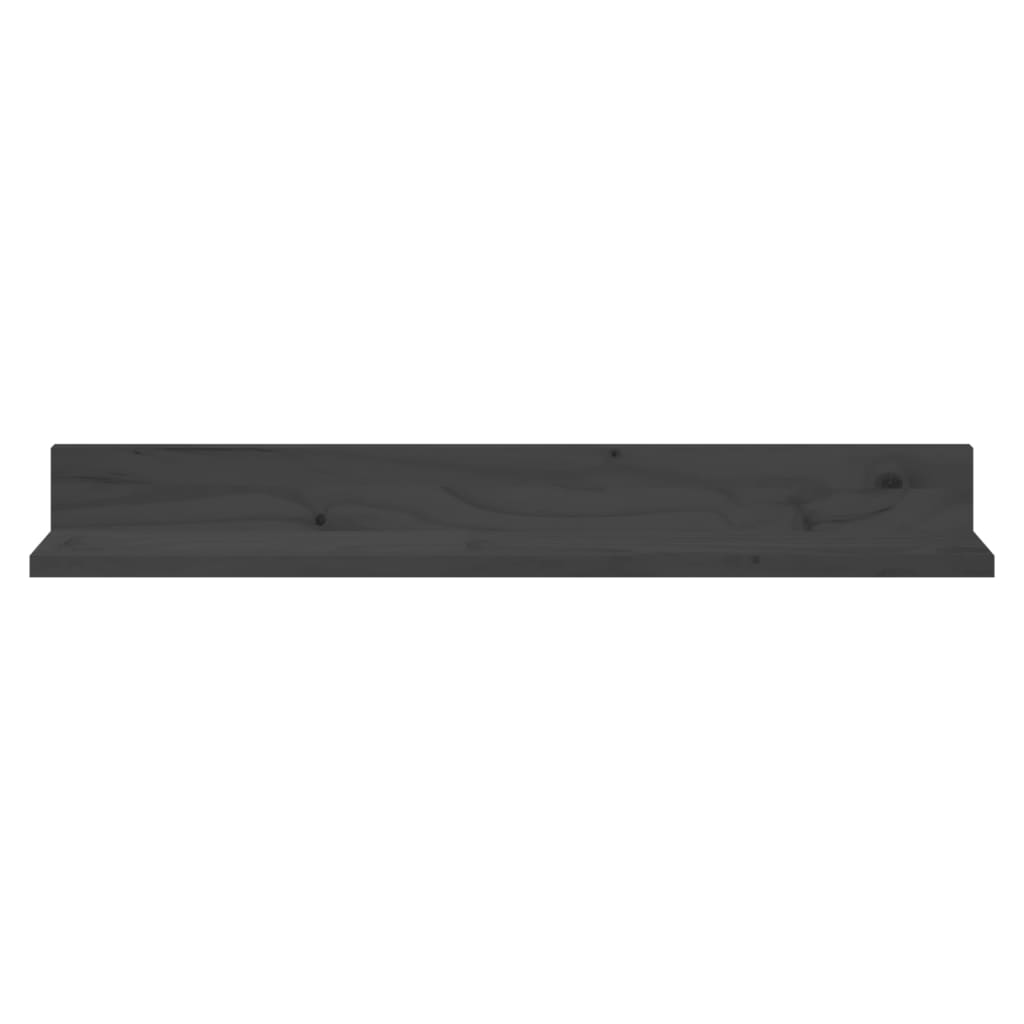 Rafturi de perete, 2 buc., gri, 80x11x9 cm, lemn masiv de pin GartenMobel Dekor