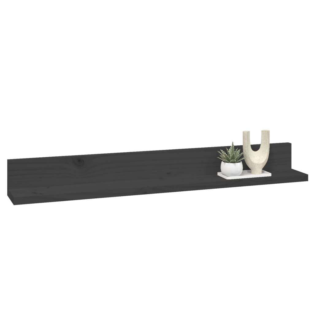 Rafturi de perete, 2 buc., gri, 80x11x9 cm, lemn masiv de pin GartenMobel Dekor