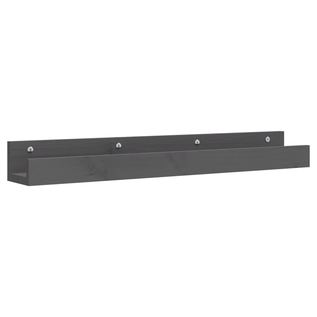 Rafturi de perete, 2 buc., gri, 80x12x9 cm, lemn masiv de pin GartenMobel Dekor