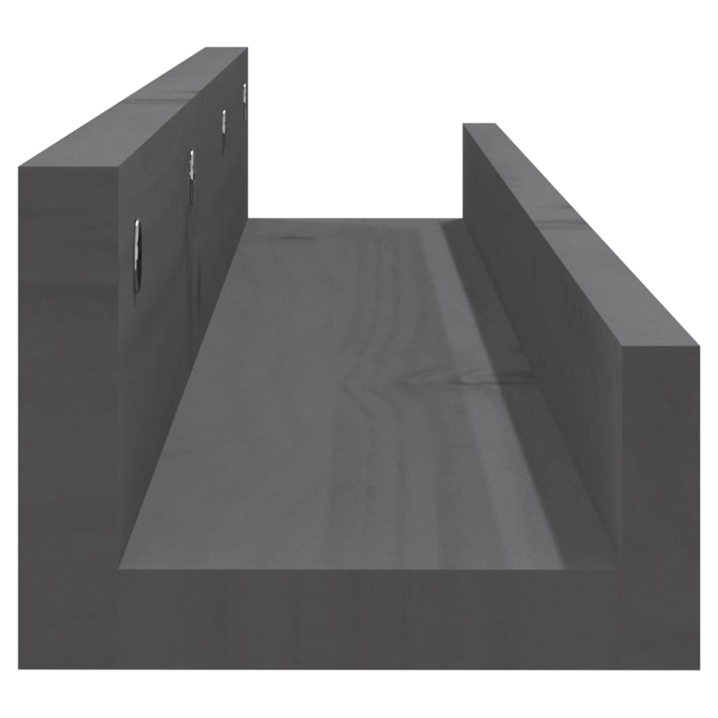 Rafturi de perete, 2 buc., gri, 80x12x9 cm, lemn masiv de pin GartenMobel Dekor