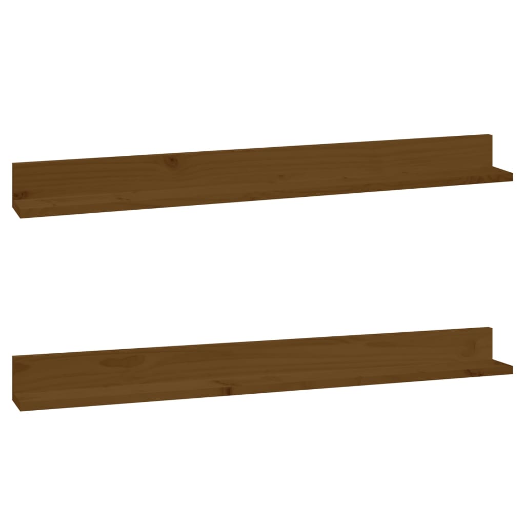 Rafturi de perete 2 buc. maro miere 110x11x9 cm lemn masiv pin GartenMobel Dekor