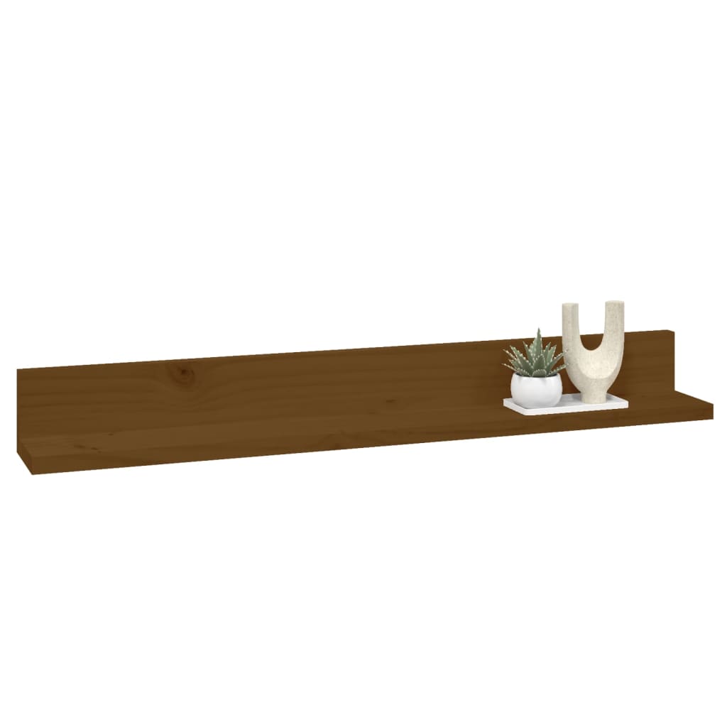 Rafturi de perete 2 buc. maro miere 80x11x9 cm lemn masiv pin GartenMobel Dekor