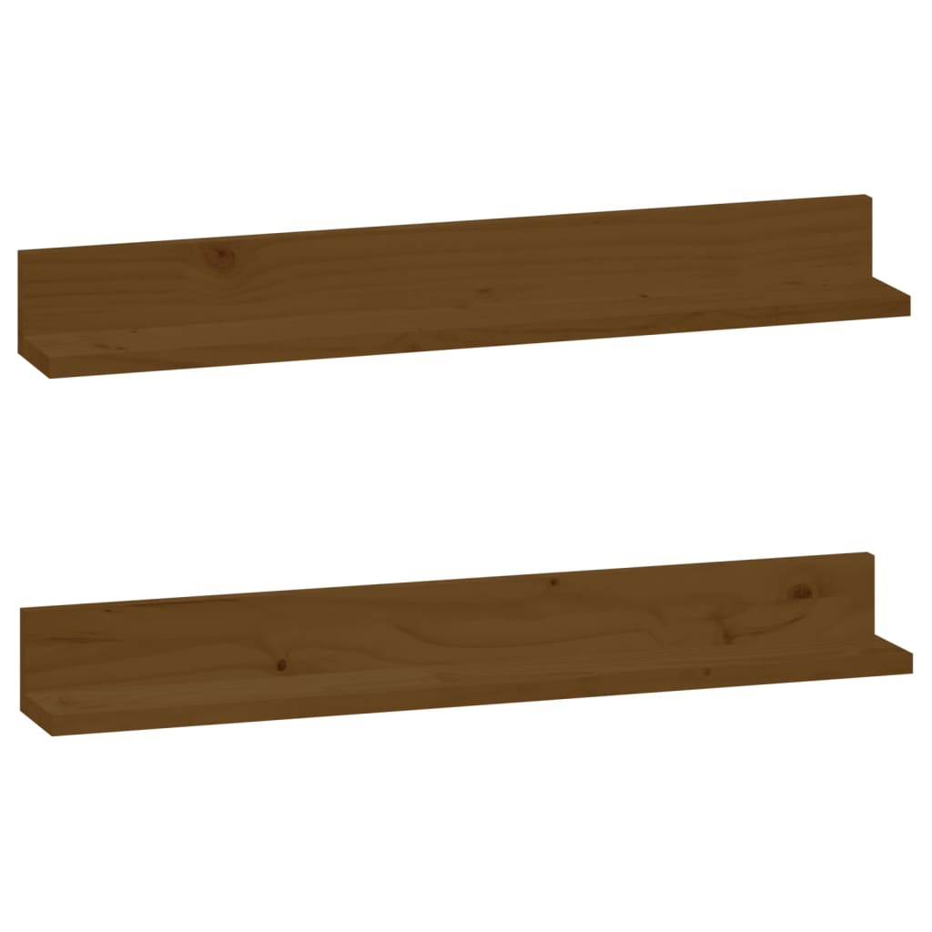 Rafturi de perete 2 buc. maro miere 80x11x9 cm lemn masiv pin GartenMobel Dekor