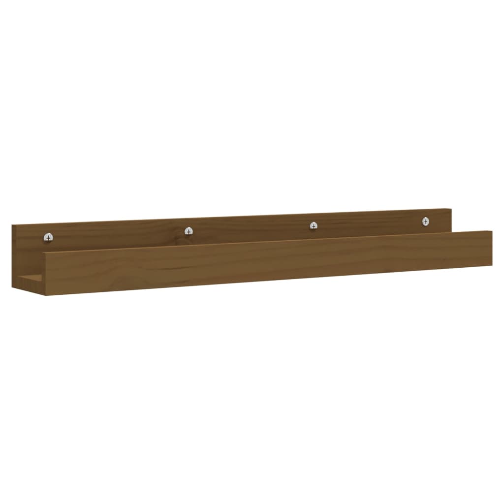 Rafturi de perete 2 buc. maro miere 80x12x9 cm lemn masiv pin GartenMobel Dekor