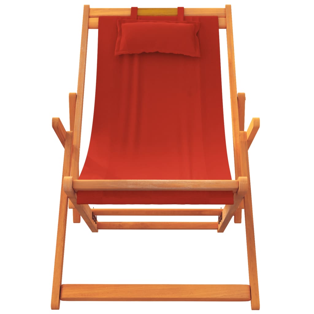 Scaune de plajă pliante, 2 buc., roșu, material textil GartenMobel Dekor