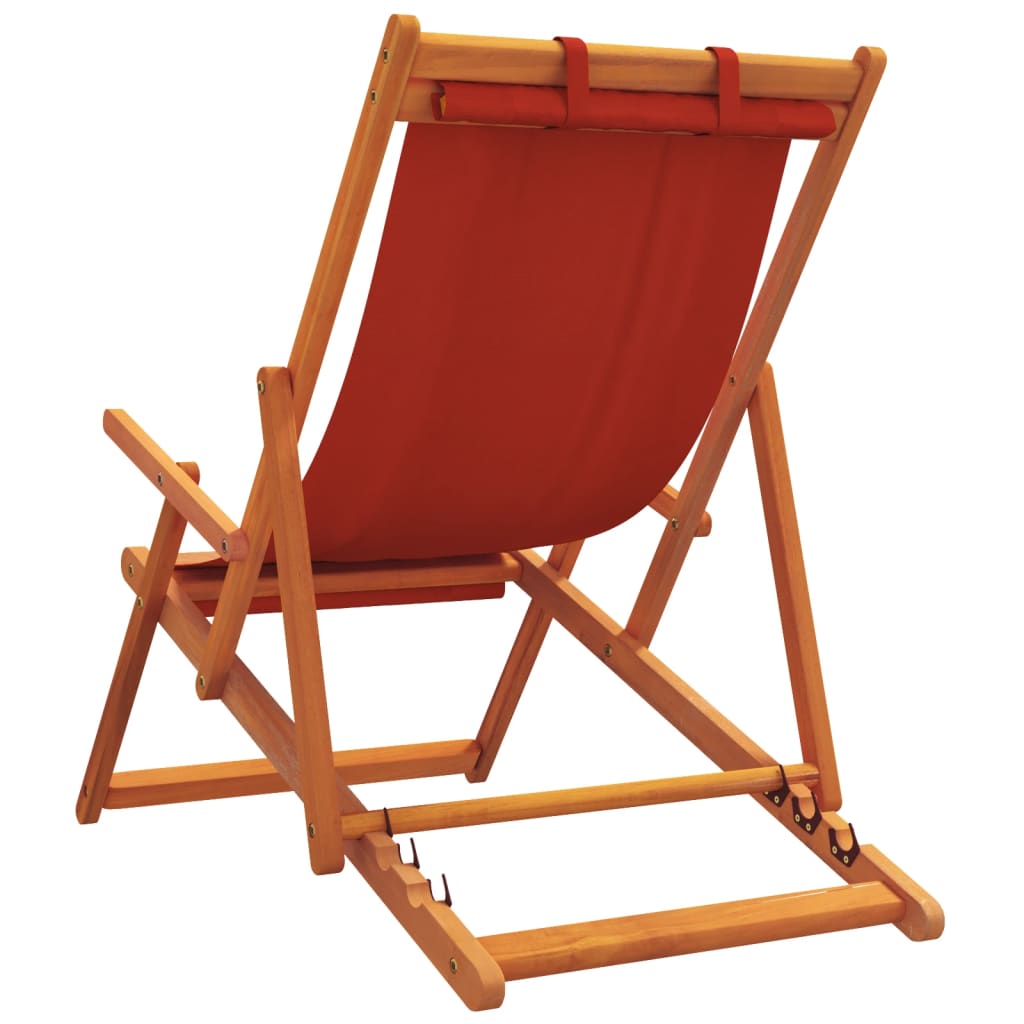 Scaune de plajă pliante, 2 buc., roșu, material textil GartenMobel Dekor