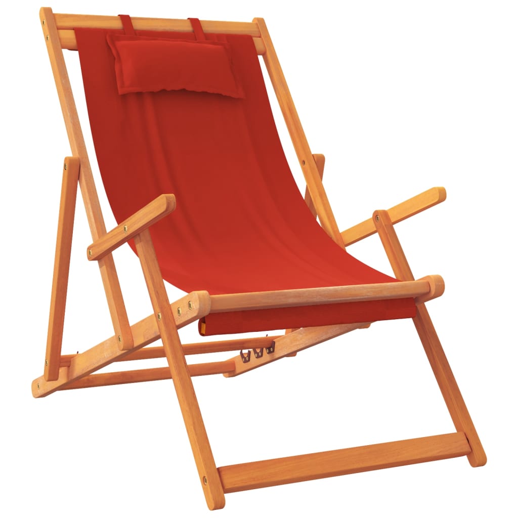 Scaune de plajă pliante, 2 buc., roșu, material textil GartenMobel Dekor