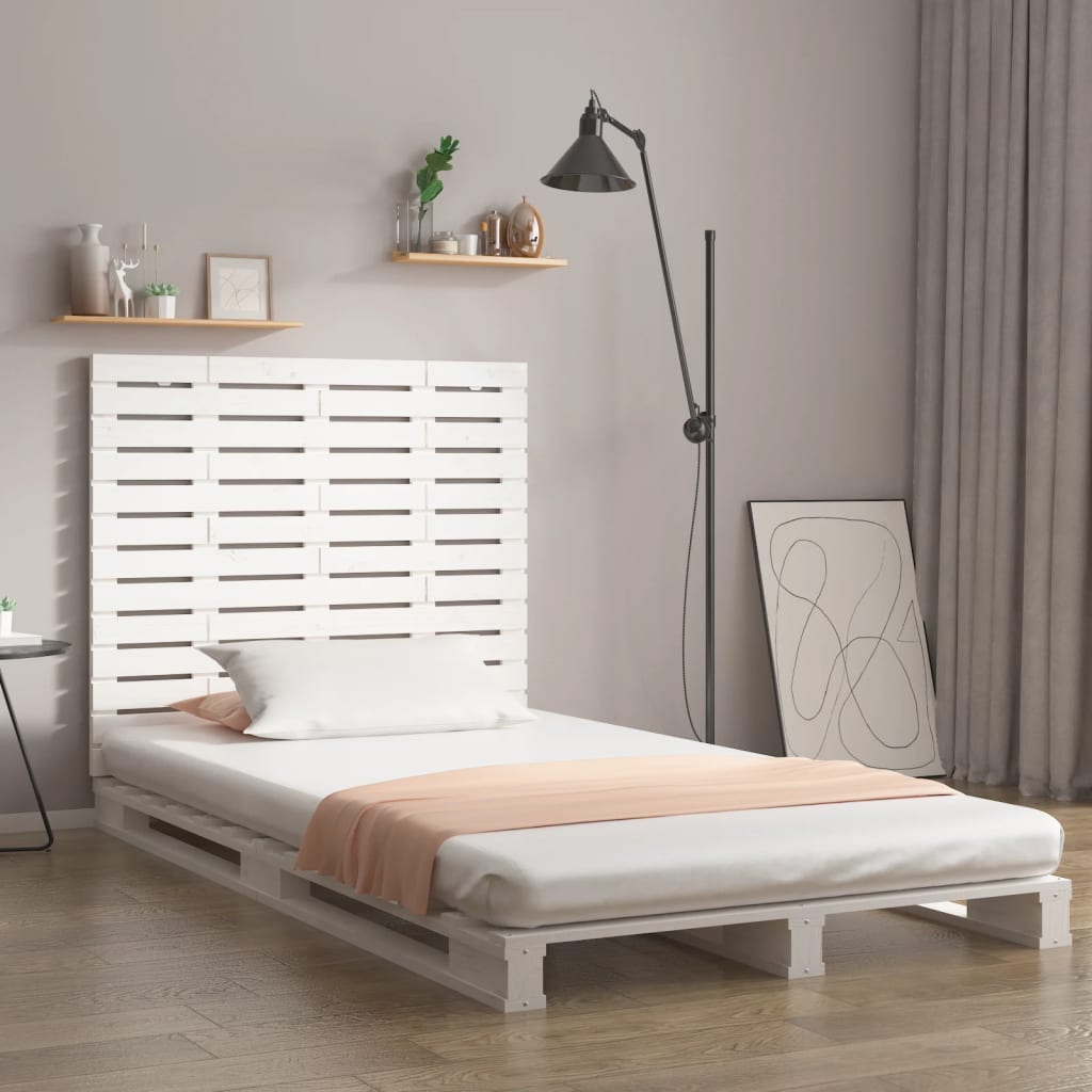 Tăblie de pat pentru perete, alb, 146x3x91,5 cm, lemn masiv pin GartenMobel Dekor