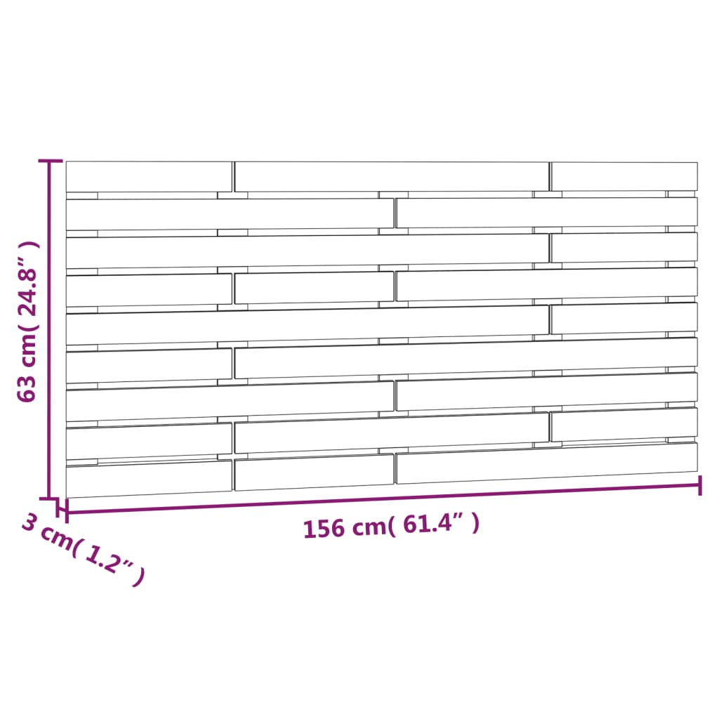 Tăblie de pat pentru perete, alb, 156x3x63 cm, lemn masiv pin GartenMobel Dekor