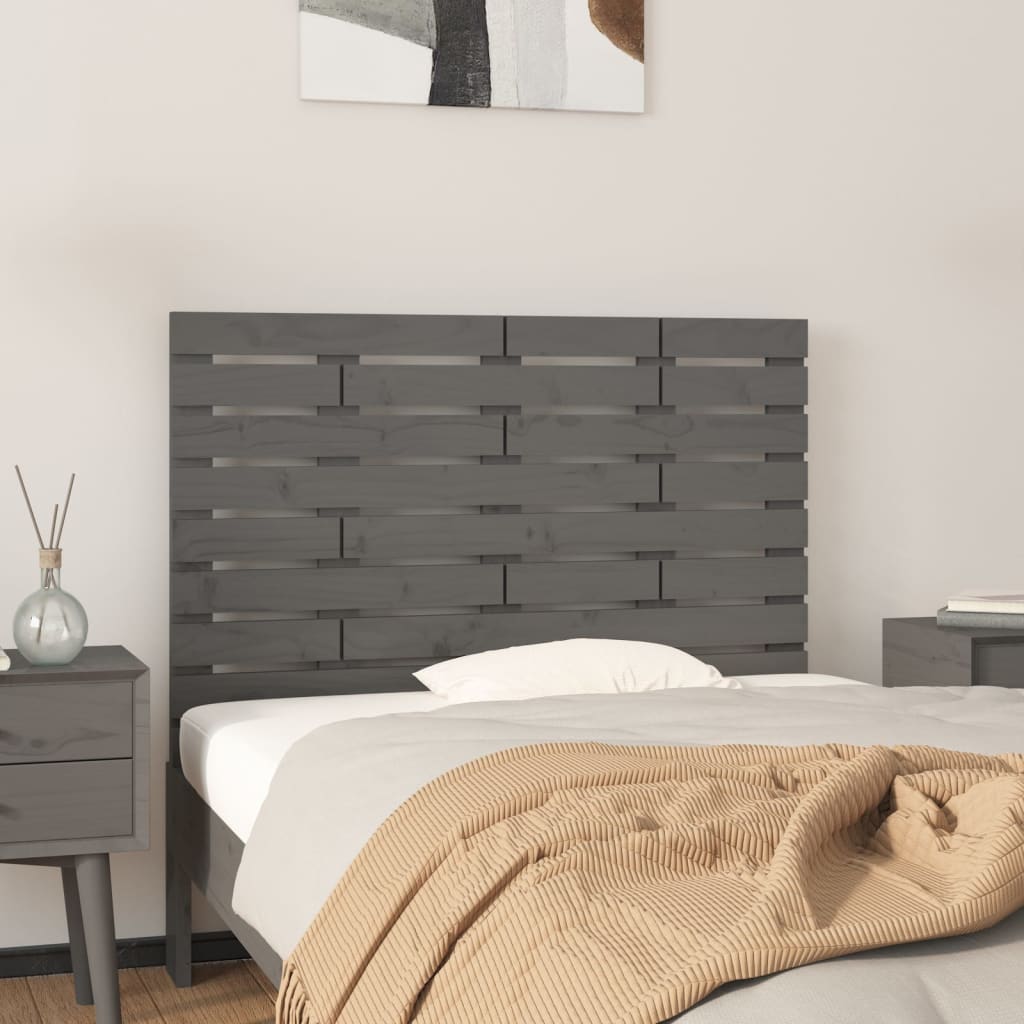 Tăblie de pat pentru perete, gri, 106x3x63 cm, lemn masiv pin GartenMobel Dekor
