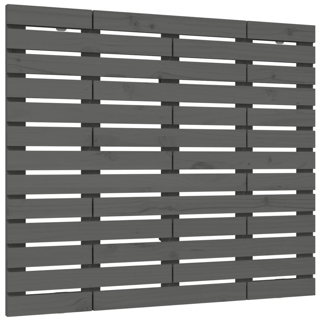 Tăblie de pat pentru perete, gri, 126x3x91,5 cm, lemn masiv pin GartenMobel Dekor