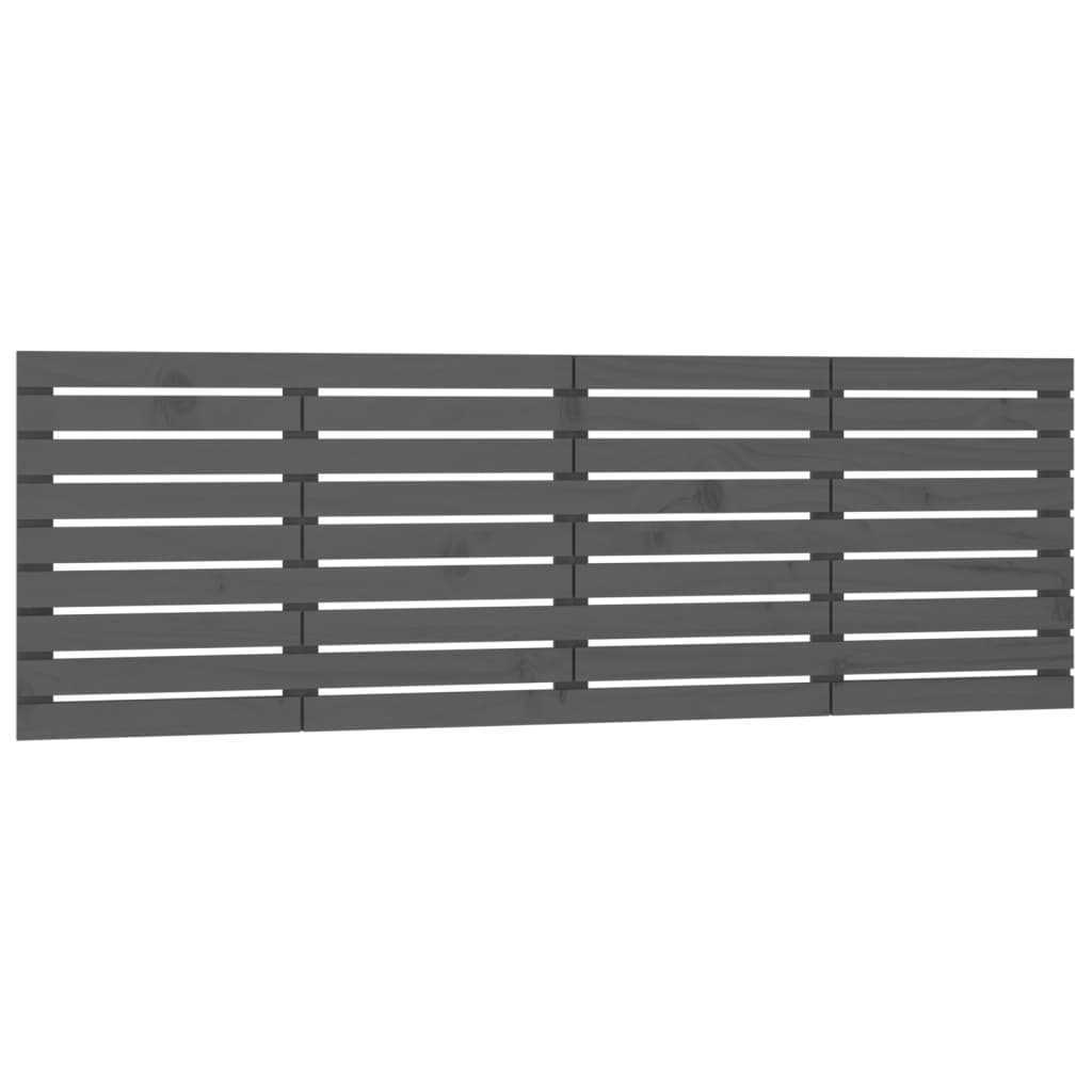 Tăblie de pat pentru perete, gri, 206x3x63 cm, lemn masiv pin GartenMobel Dekor