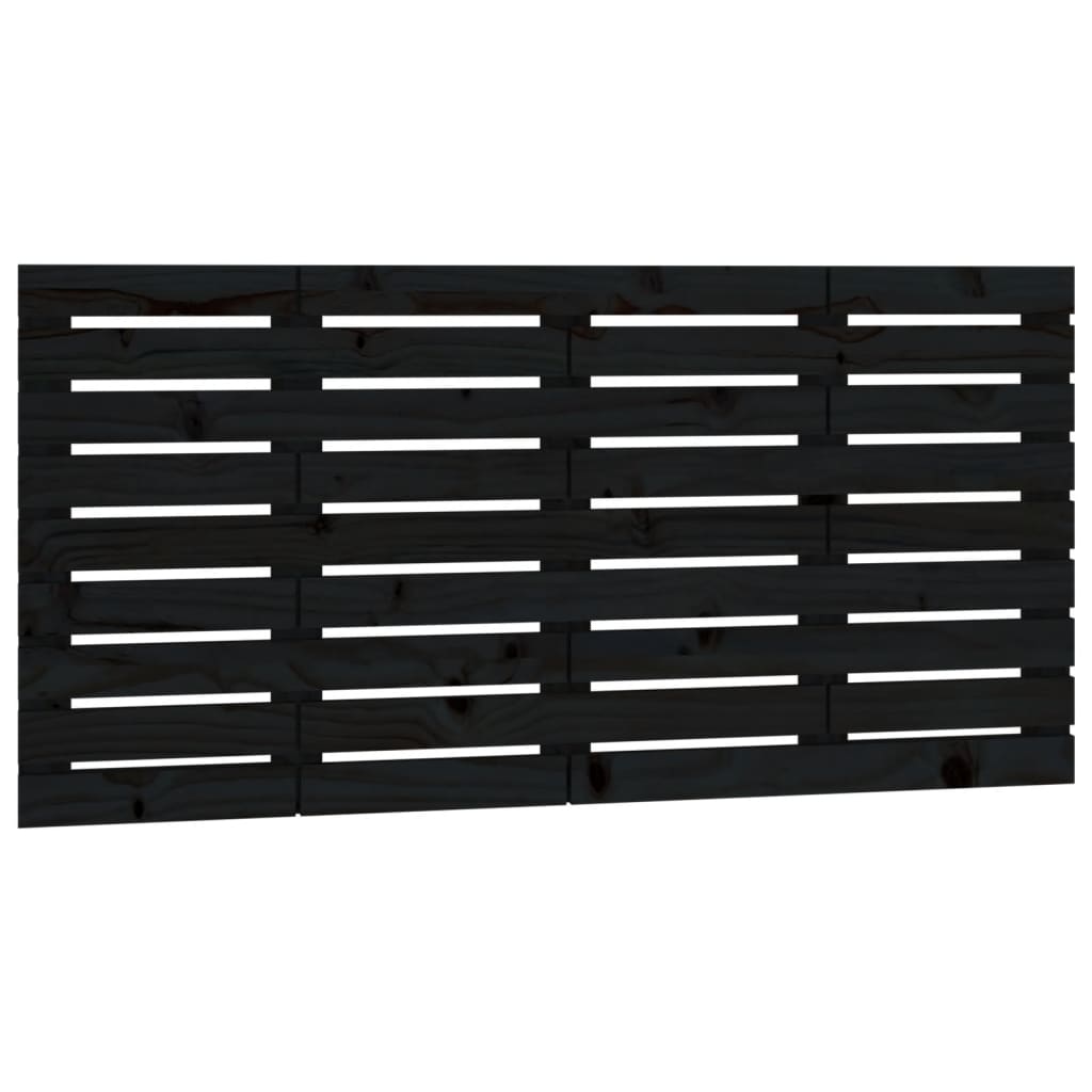 Tăblie de pat pentru perete, negru, 126x3x63 cm, lemn masiv pin GartenMobel Dekor