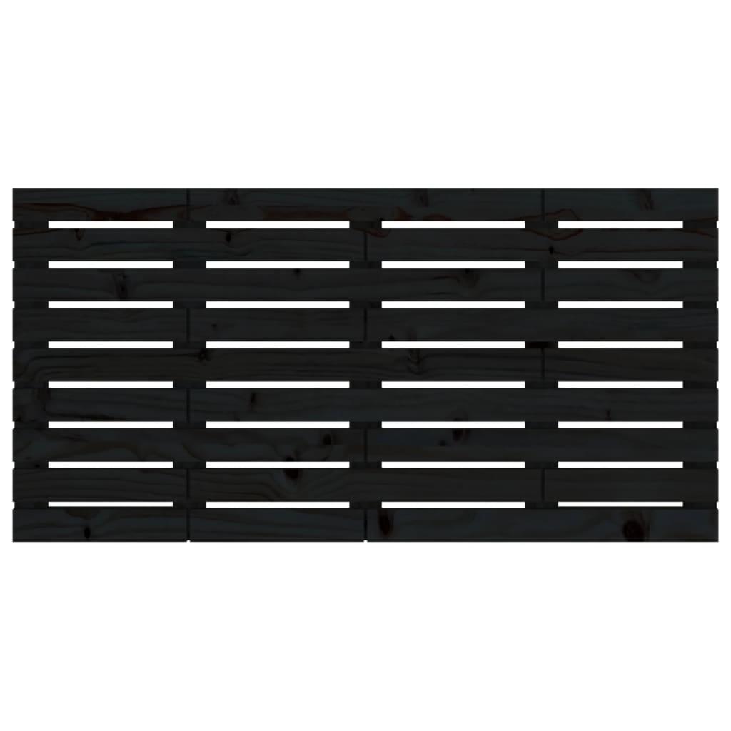 Tăblie de pat pentru perete, negru, 126x3x63 cm, lemn masiv pin GartenMobel Dekor