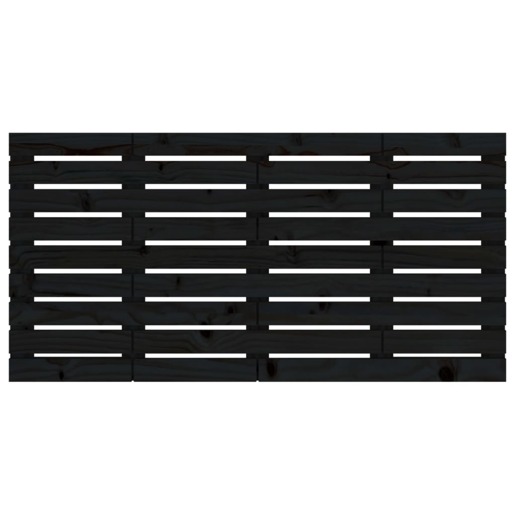 Tăblie de pat pentru perete, negru, 146x3x63 cm, lemn masiv pin GartenMobel Dekor
