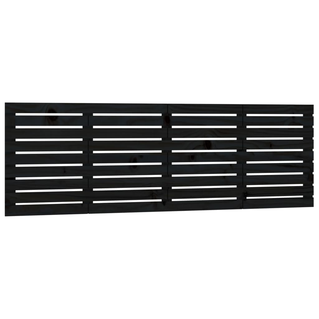 Tăblie de pat pentru perete, negru, 166x3x63 cm, lemn masiv pin GartenMobel Dekor