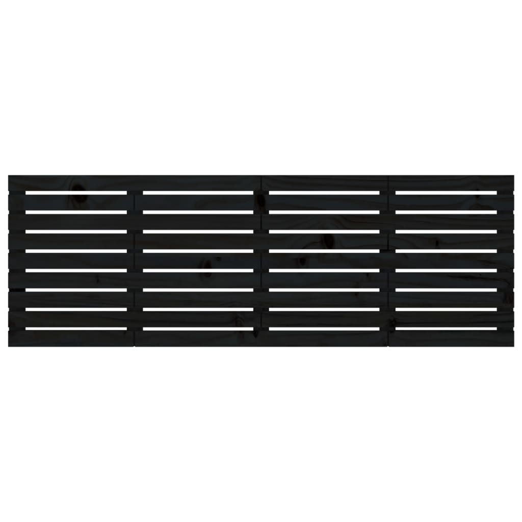 Tăblie de pat pentru perete, negru, 166x3x63 cm, lemn masiv pin GartenMobel Dekor