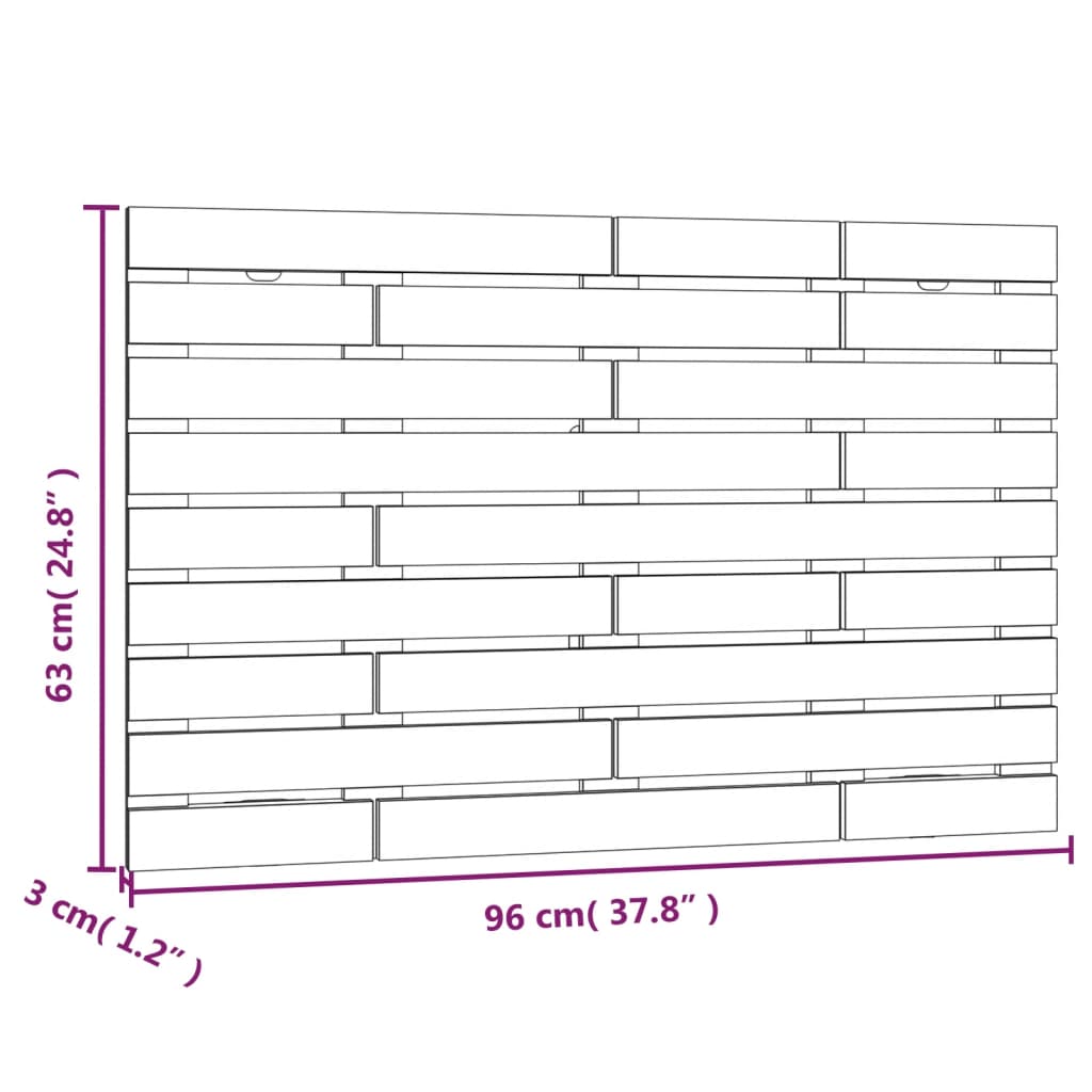 Tăblie de pat pentru perete, negru, 96x3x63 cm, lemn masiv pin GartenMobel Dekor