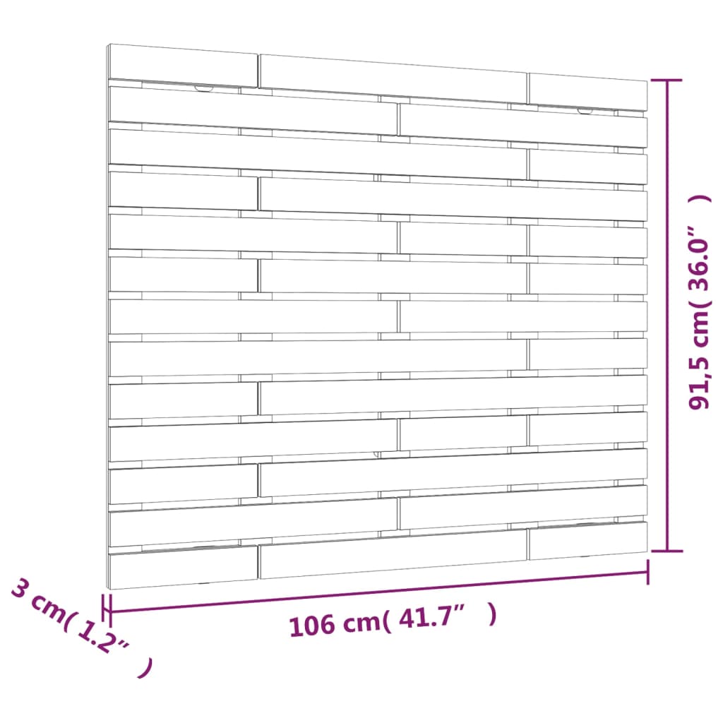 Tăblie de pat pentru perete, negru 106x3x91,5 cm lemn masiv pin GartenMobel Dekor