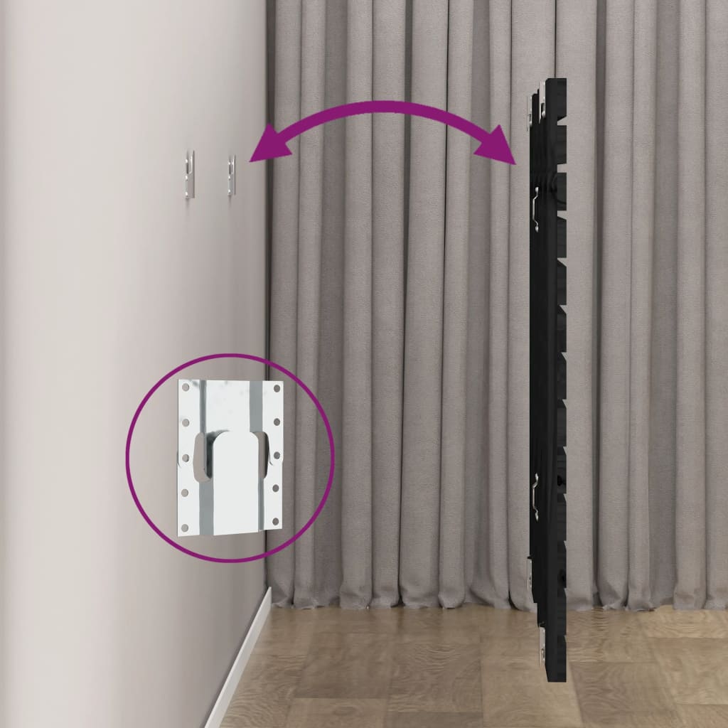 Tăblie de pat pentru perete, negru 126x3x91,5 cm lemn masiv pin GartenMobel Dekor