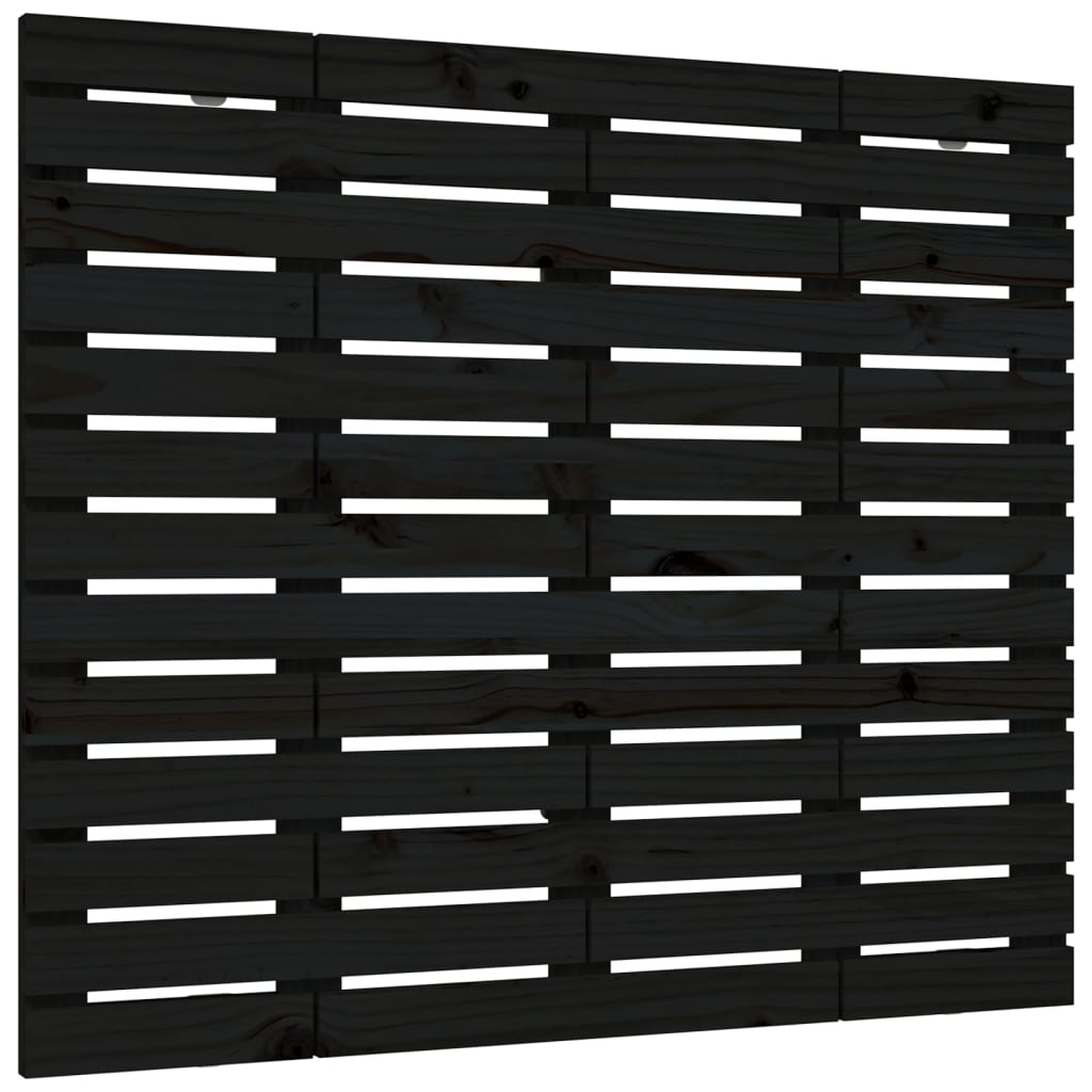 Tăblie de pat pentru perete, negru 126x3x91,5 cm lemn masiv pin GartenMobel Dekor
