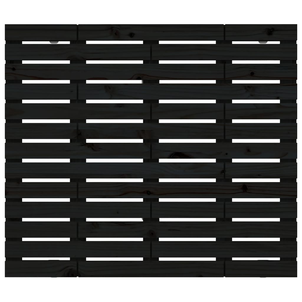Tăblie de pat pentru perete, negru 146x3x91,5 cm lemn masiv pin GartenMobel Dekor