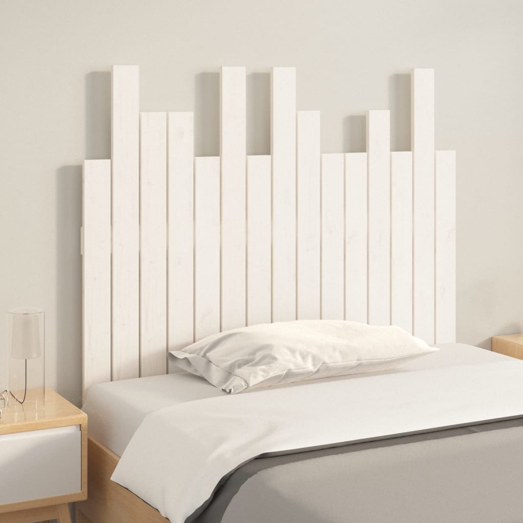 Tăblie de pat pentru perete, alb, 95,5x3x80 cm, lemn masiv pin GartenMobel Dekor