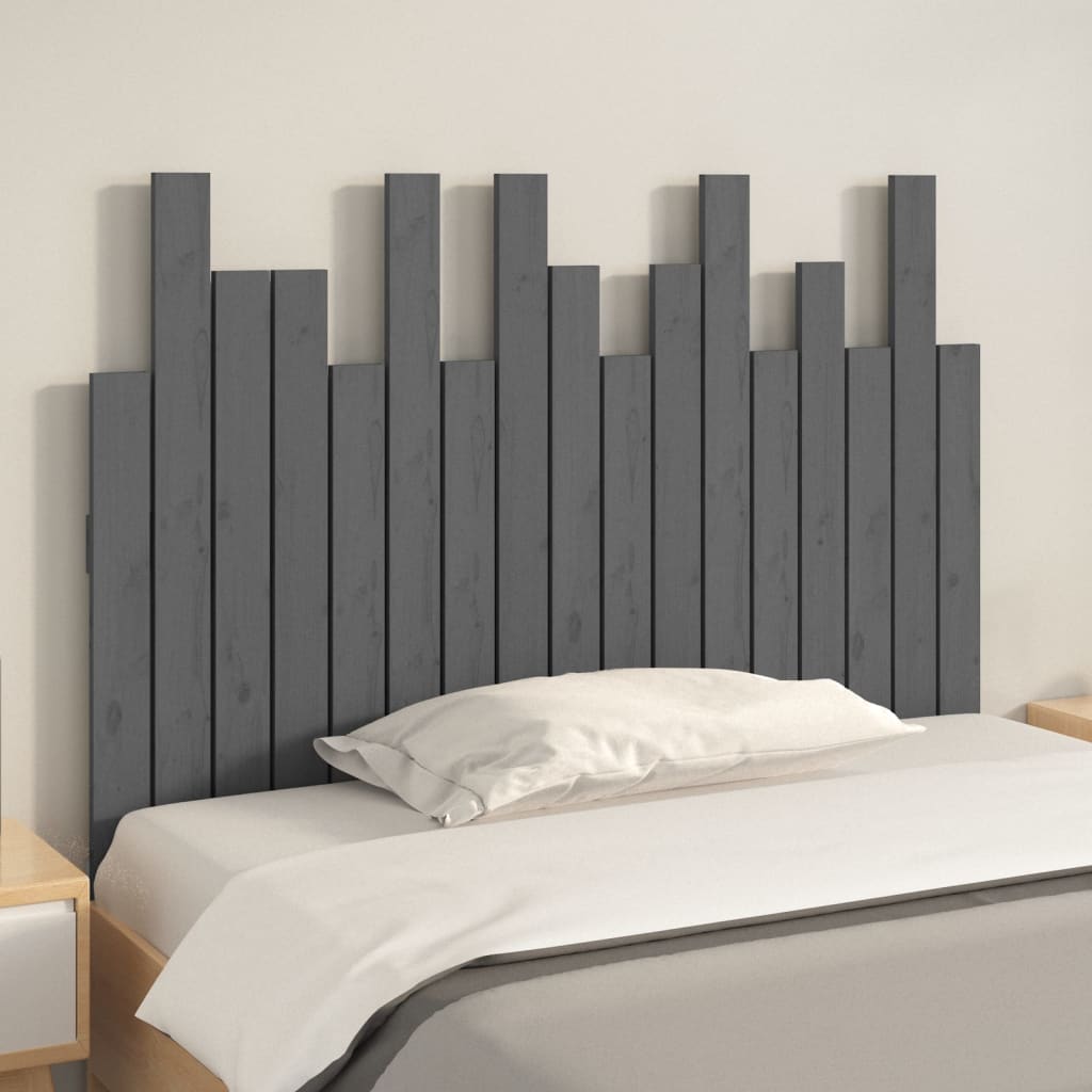 Tăblie de pat pentru perete, gri, 108x3x80 cm, lemn masiv pin GartenMobel Dekor