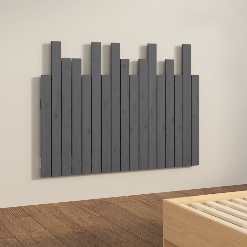 Tăblie de pat pentru perete, gri, 108x3x80 cm, lemn masiv pin GartenMobel Dekor
