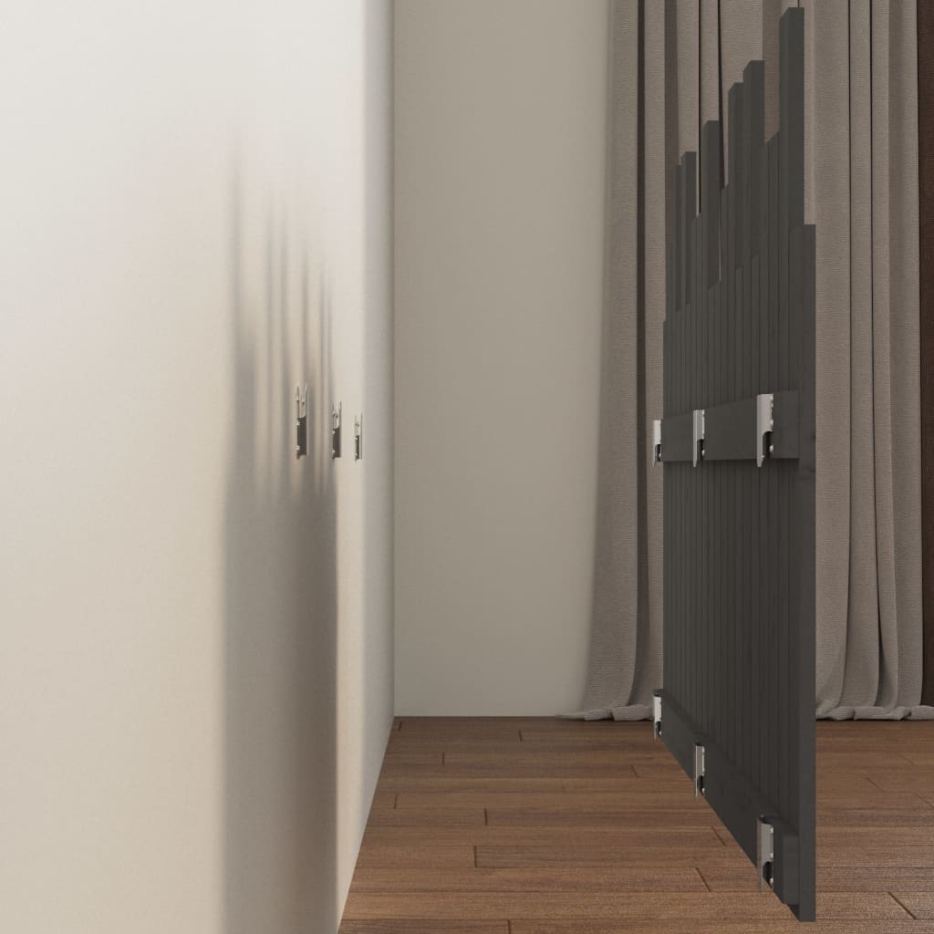 Tăblie de pat pentru perete, gri, 127,5x3x80 cm, lemn masiv pin GartenMobel Dekor