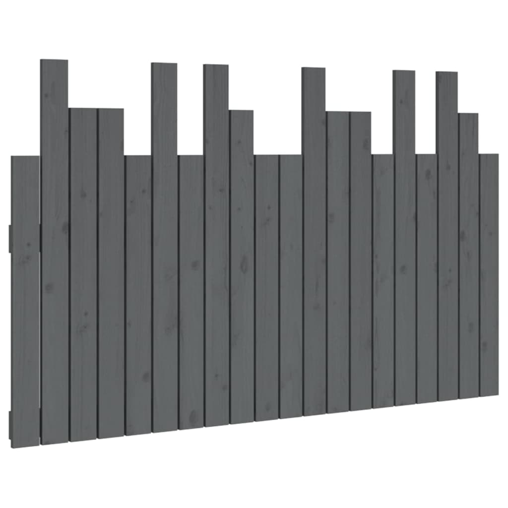 Tăblie de pat pentru perete, gri, 127,5x3x80 cm, lemn masiv pin GartenMobel Dekor