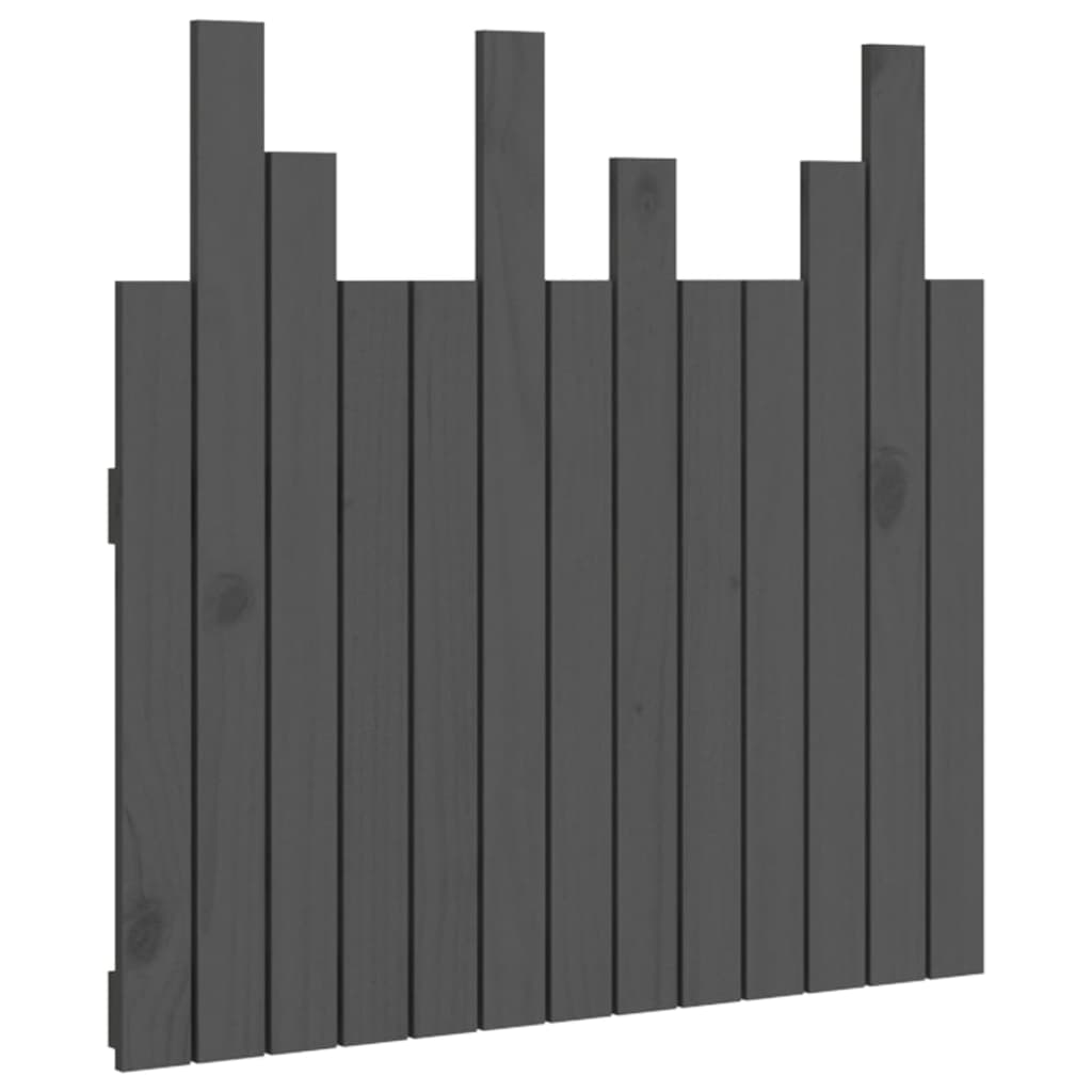 Tăblie de pat pentru perete, gri, 82,5x3x80 cm, lemn masiv pin GartenMobel Dekor