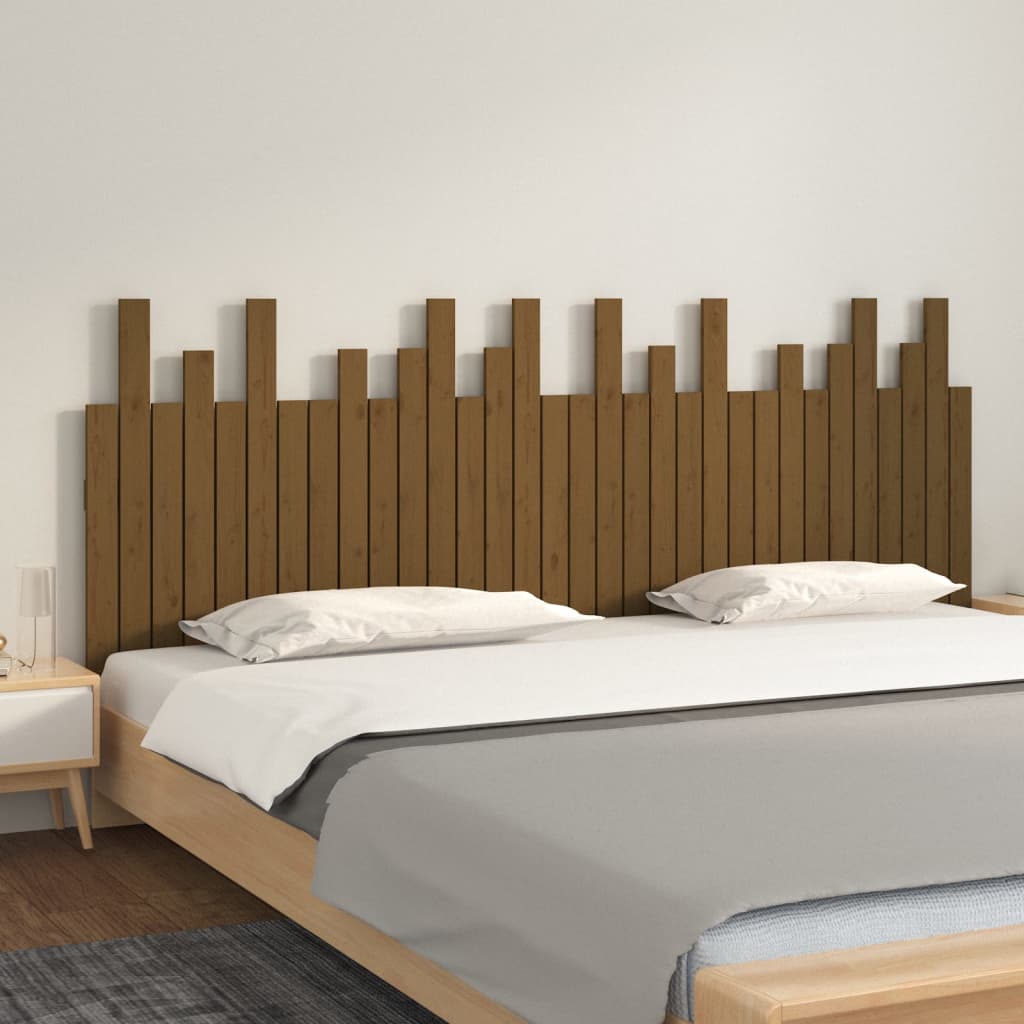 Tăblie de pat pentru perete, maro miere, 204x3x80 cm, lemn pin GartenMobel Dekor