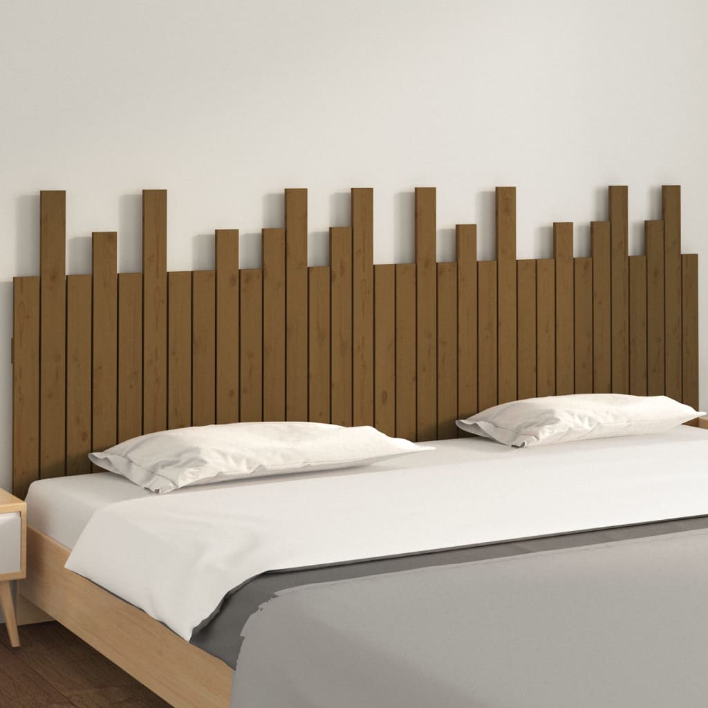 Tăblie de pat pentru perete, maro miere, 204x3x80 cm, lemn pin GartenMobel Dekor