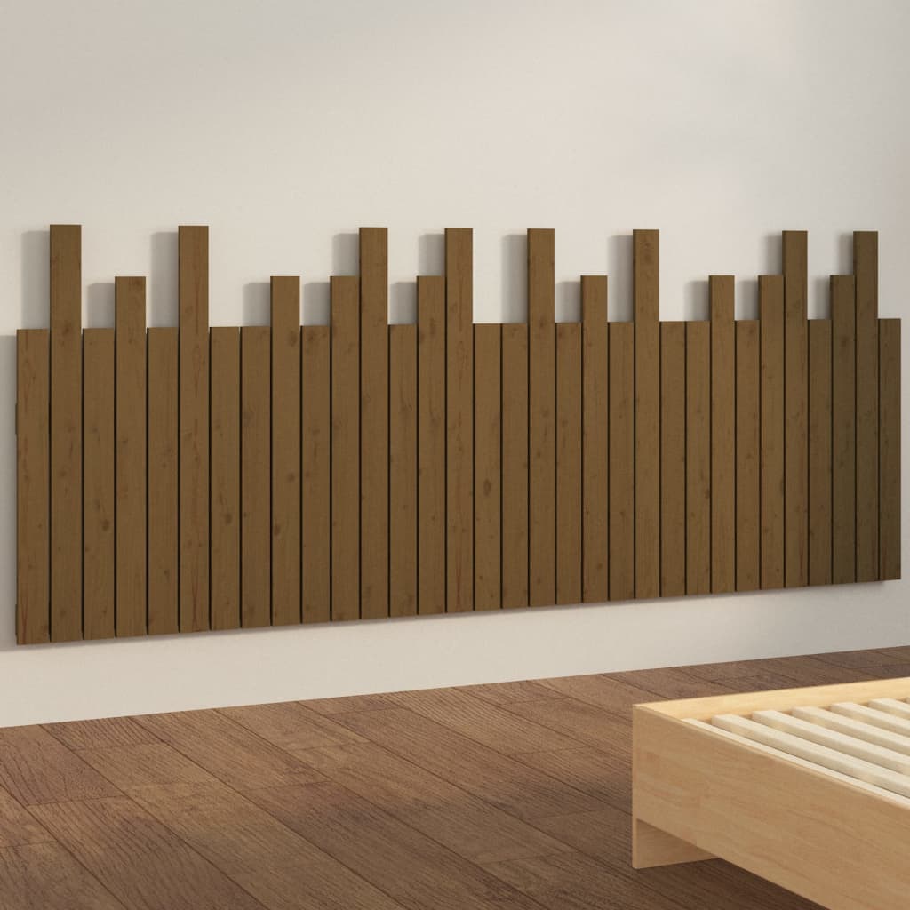 Tăblie de pat pentru perete, maro miere, 204x3x80 cm, lemn pin GartenMobel Dekor