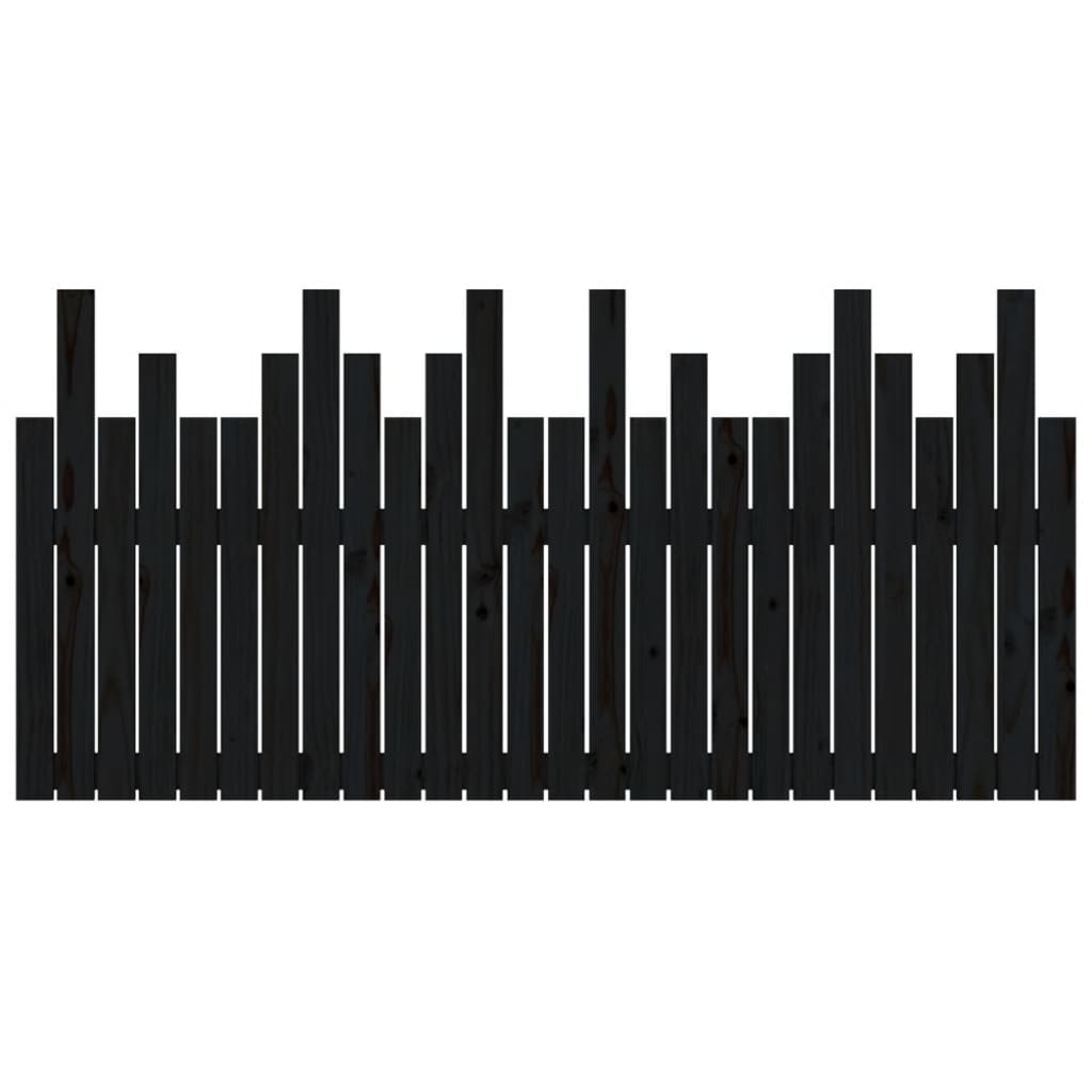 Tăblie de pat pentru perete, negru, 166x3x80 cm, lemn masiv pin GartenMobel Dekor